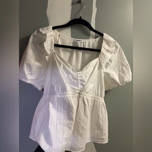Express White Puff Sleeve Top